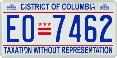 DC license plate EO7462