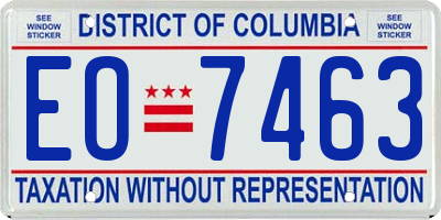 DC license plate EO7463