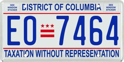 DC license plate EO7464