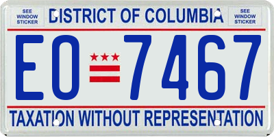 DC license plate EO7467