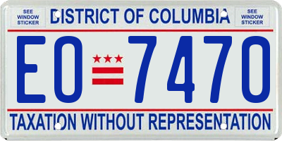 DC license plate EO7470