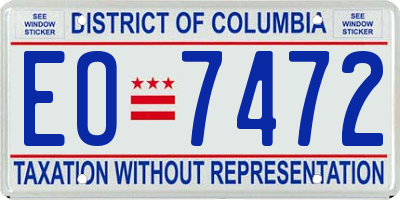 DC license plate EO7472