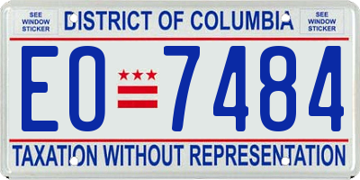 DC license plate EO7484