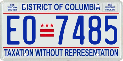 DC license plate EO7485