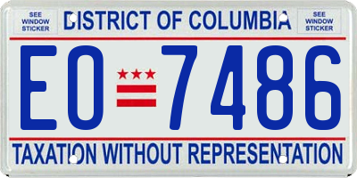 DC license plate EO7486