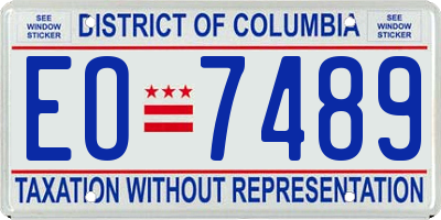 DC license plate EO7489