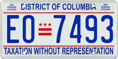 DC license plate EO7493