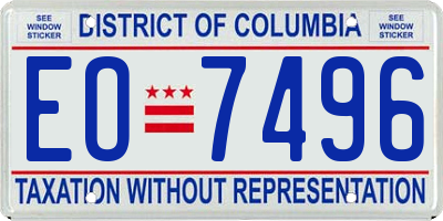 DC license plate EO7496