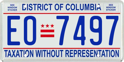 DC license plate EO7497