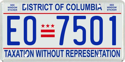 DC license plate EO7501