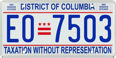 DC license plate EO7503