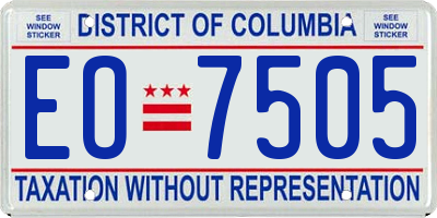 DC license plate EO7505