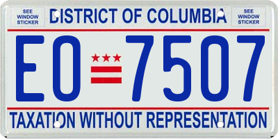 DC license plate EO7507