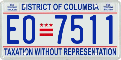 DC license plate EO7511