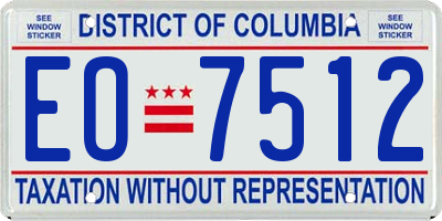 DC license plate EO7512