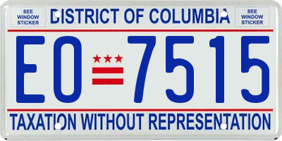 DC license plate EO7515