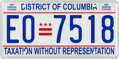 DC license plate EO7518