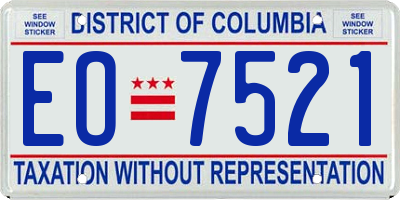 DC license plate EO7521