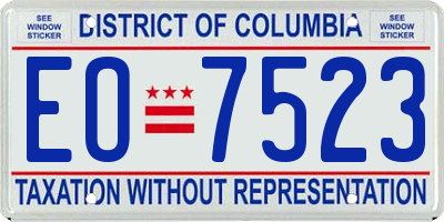 DC license plate EO7523