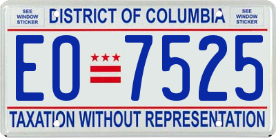 DC license plate EO7525