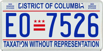 DC license plate EO7526