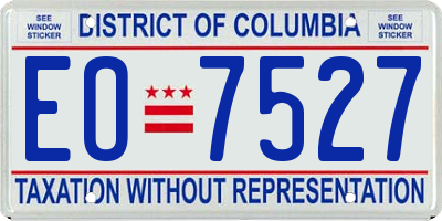 DC license plate EO7527