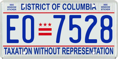 DC license plate EO7528