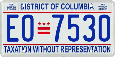 DC license plate EO7530