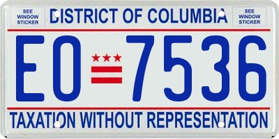 DC license plate EO7536