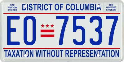 DC license plate EO7537