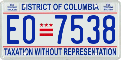 DC license plate EO7538