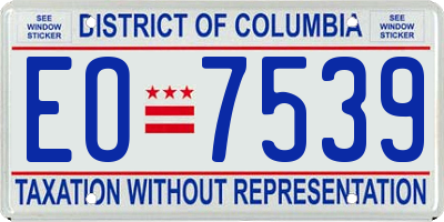 DC license plate EO7539