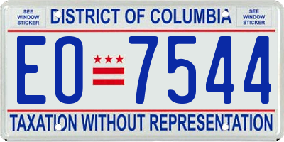 DC license plate EO7544