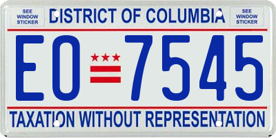 DC license plate EO7545