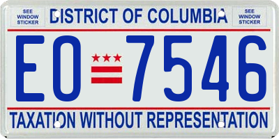 DC license plate EO7546