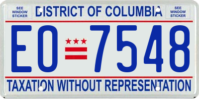 DC license plate EO7548