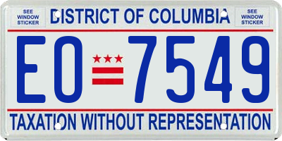 DC license plate EO7549