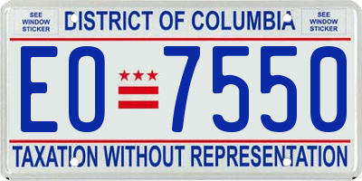 DC license plate EO7550