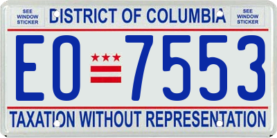 DC license plate EO7553