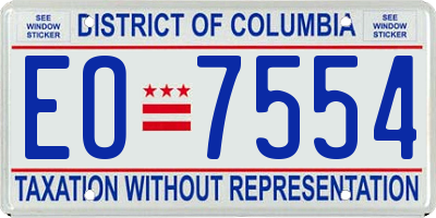 DC license plate EO7554