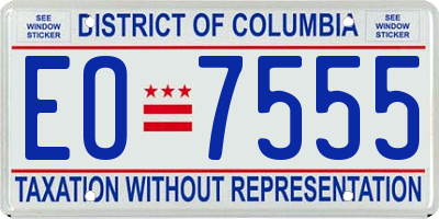 DC license plate EO7555