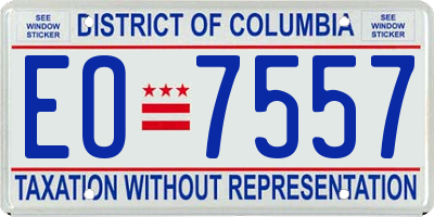 DC license plate EO7557