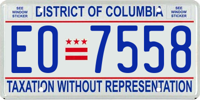 DC license plate EO7558