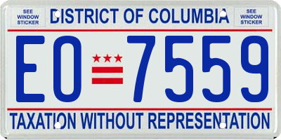 DC license plate EO7559