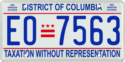 DC license plate EO7563