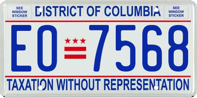 DC license plate EO7568