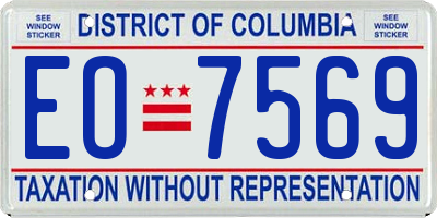 DC license plate EO7569