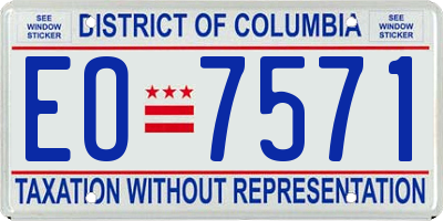 DC license plate EO7571