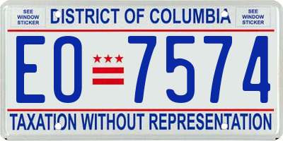 DC license plate EO7574