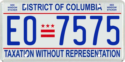 DC license plate EO7575